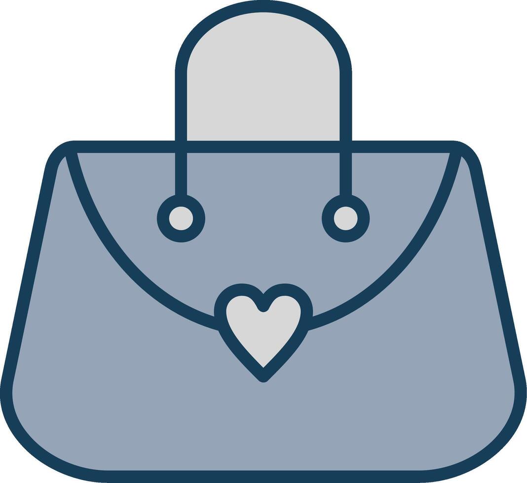 Purse Line Filled Grey Icon vector