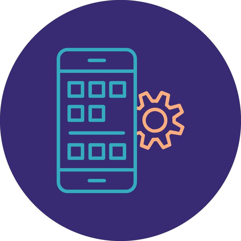 solicitud desarrollo línea dos color circulo icono vector