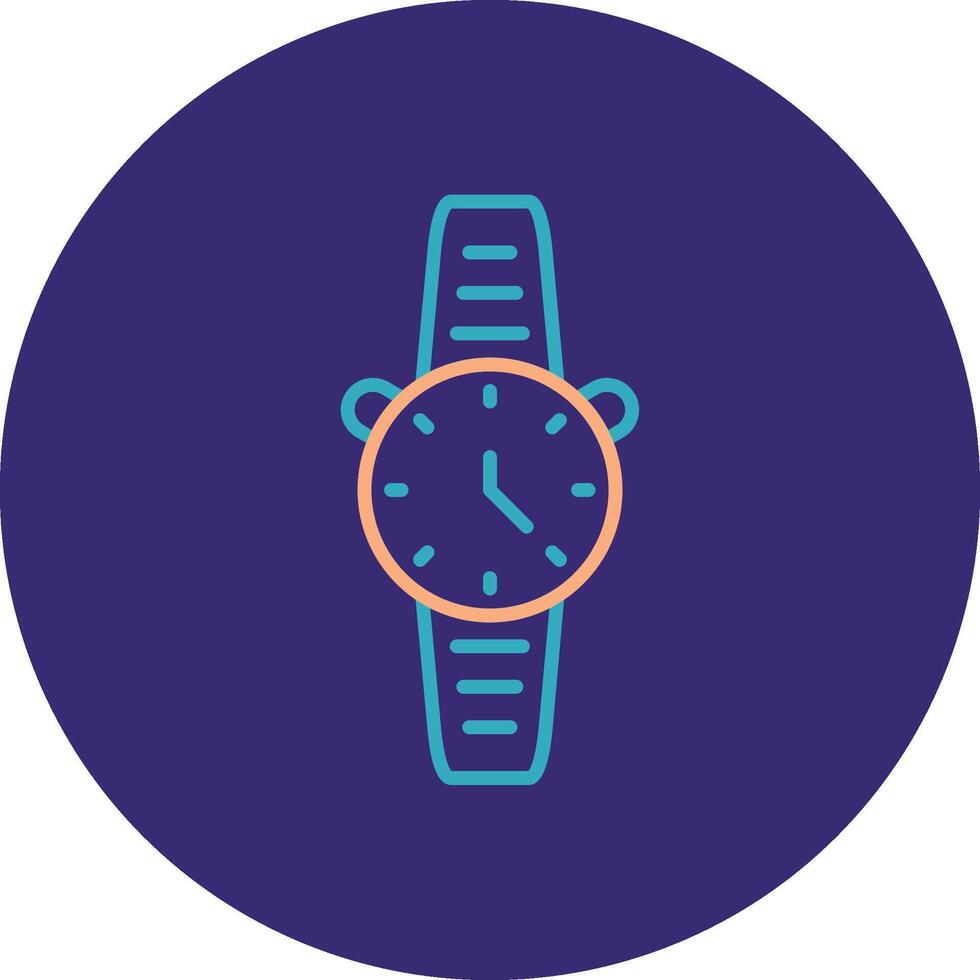 Watch Line Two Color Circle Icon vector