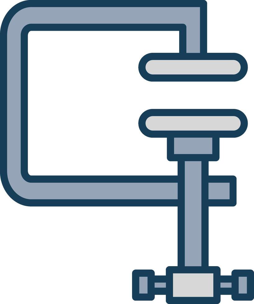 Clamp Line Filled Grey Icon vector