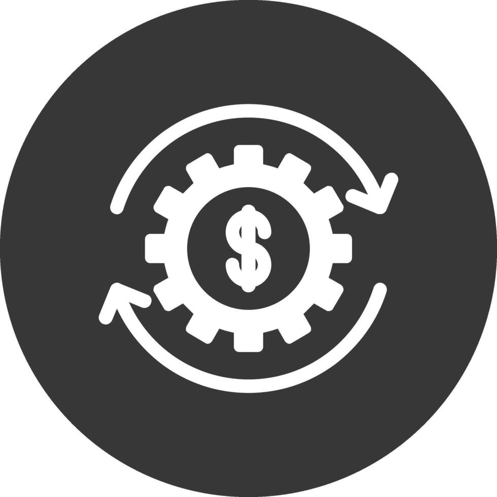 Money Working Glyph Inverted Icon vector