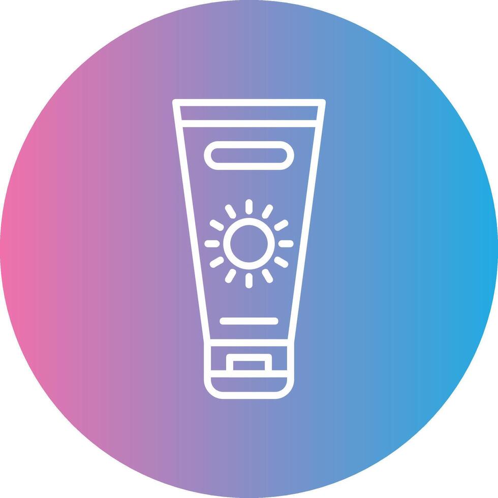 Sun Cream Line Gradient Circle Icon vector