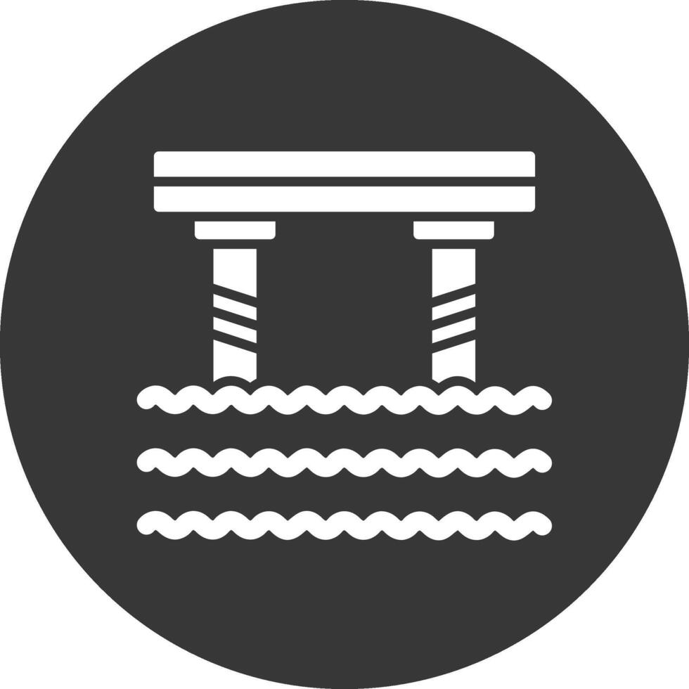 Bridge Glyph Inverted Icon vector