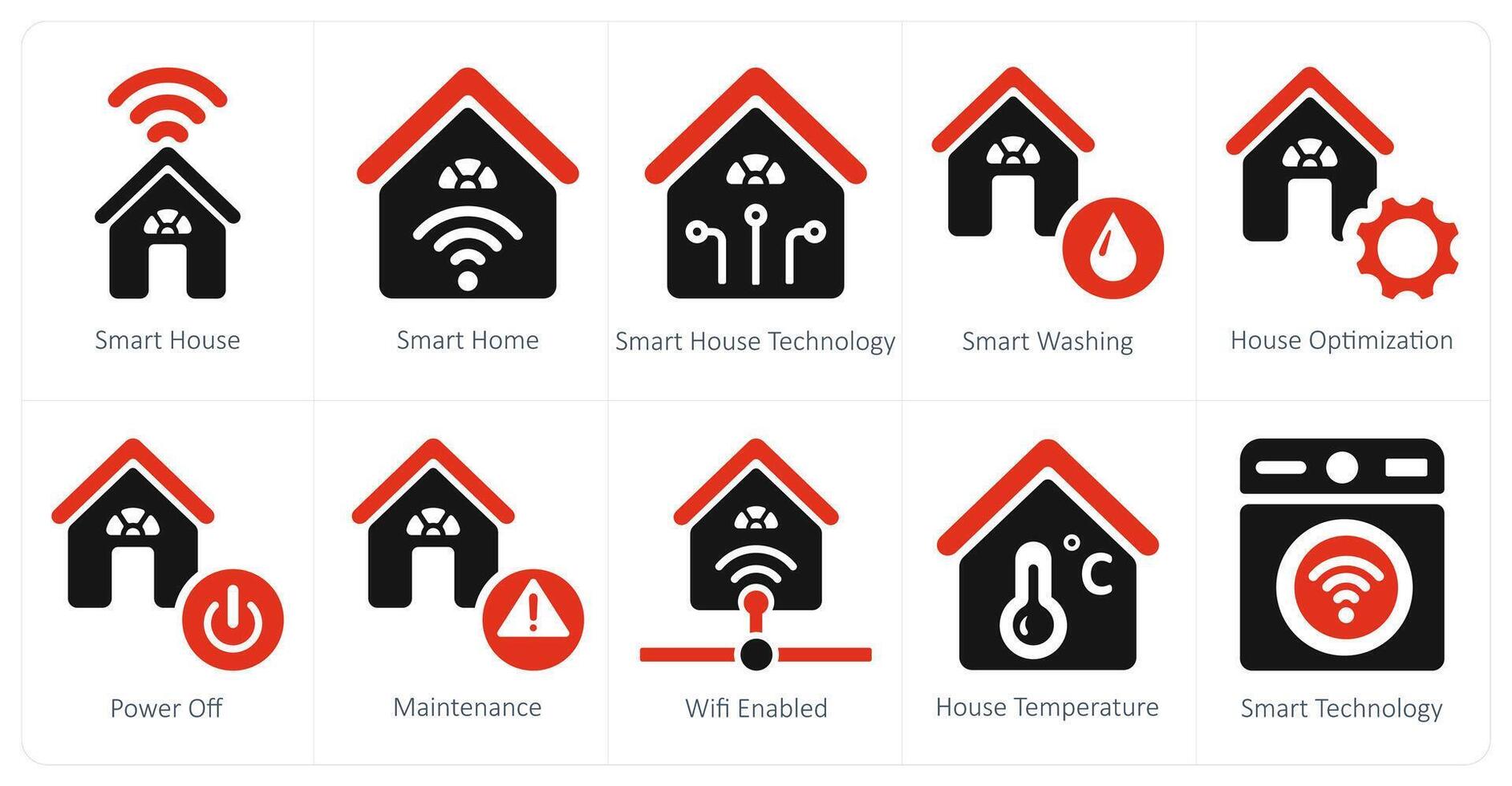 A set of 10 smart home icons as smart house, smart home, smart house technology vector