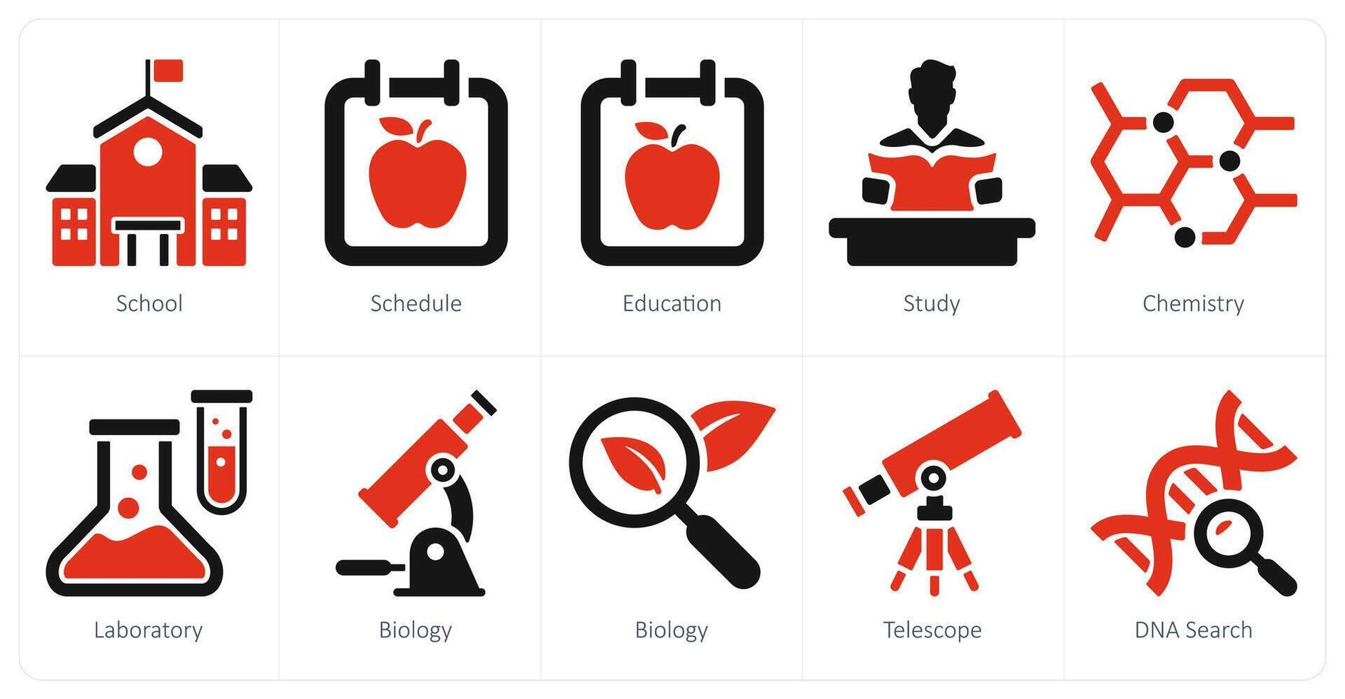 A set of 10 school and education icons as school and educationand educationand educationschedule, education vector