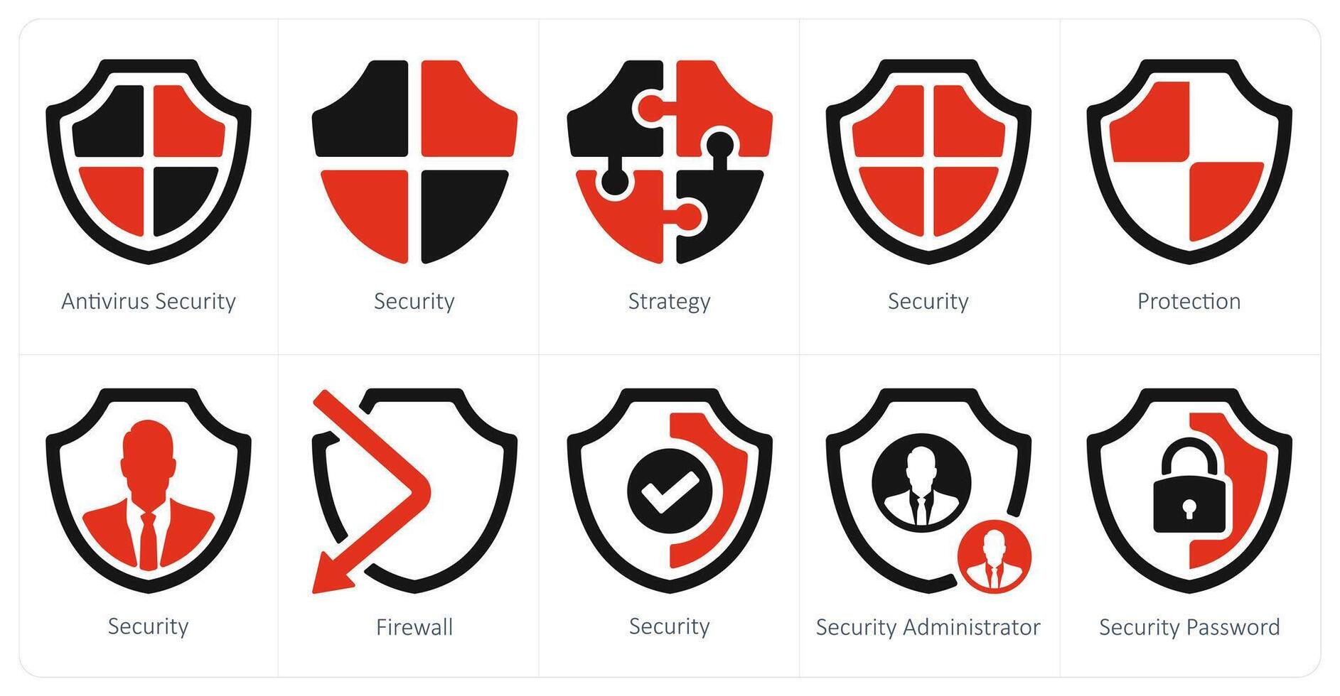 A set of 10 Security icons as antivirus security, security, strategy vector