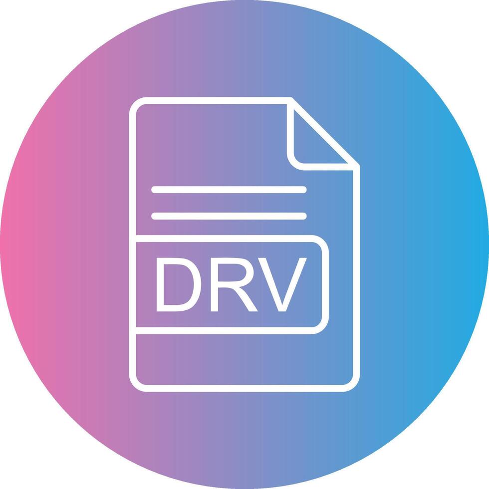 drv archivo formato línea degradado circulo icono vector