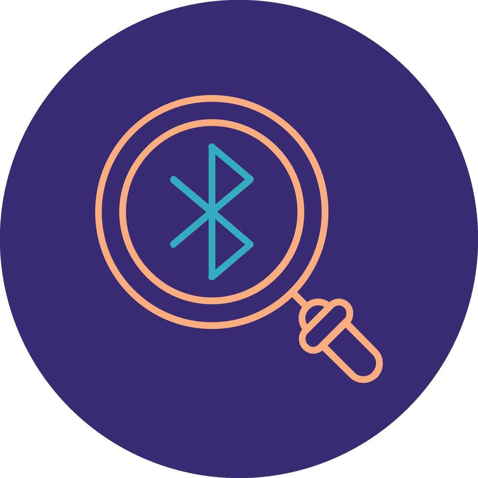 Bluetooth Line Two Color Circle Icon vector