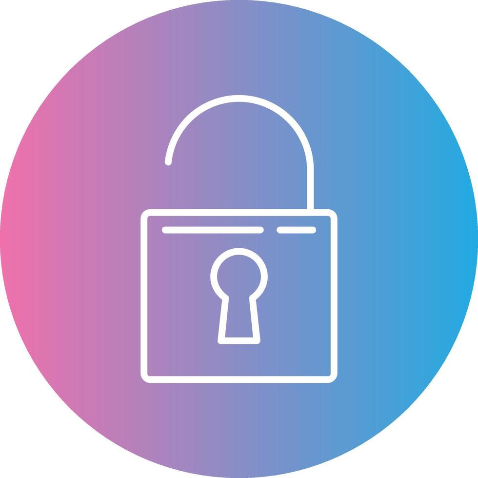 Door Lock Line Gradient Circle Icon vector