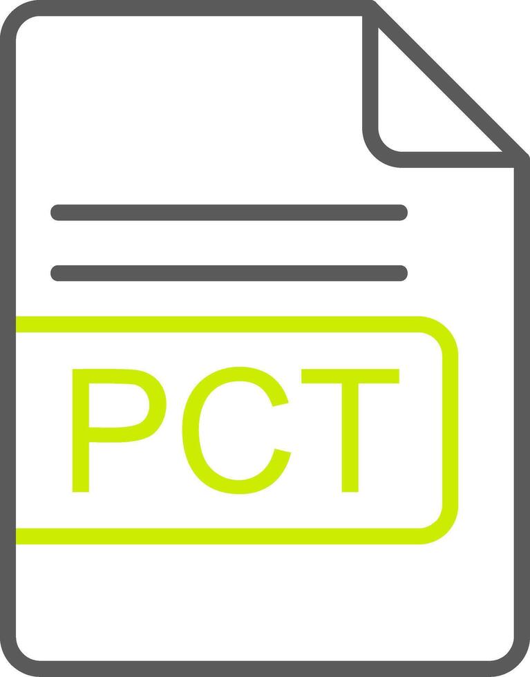PCT File Format Line Two Color Icon vector