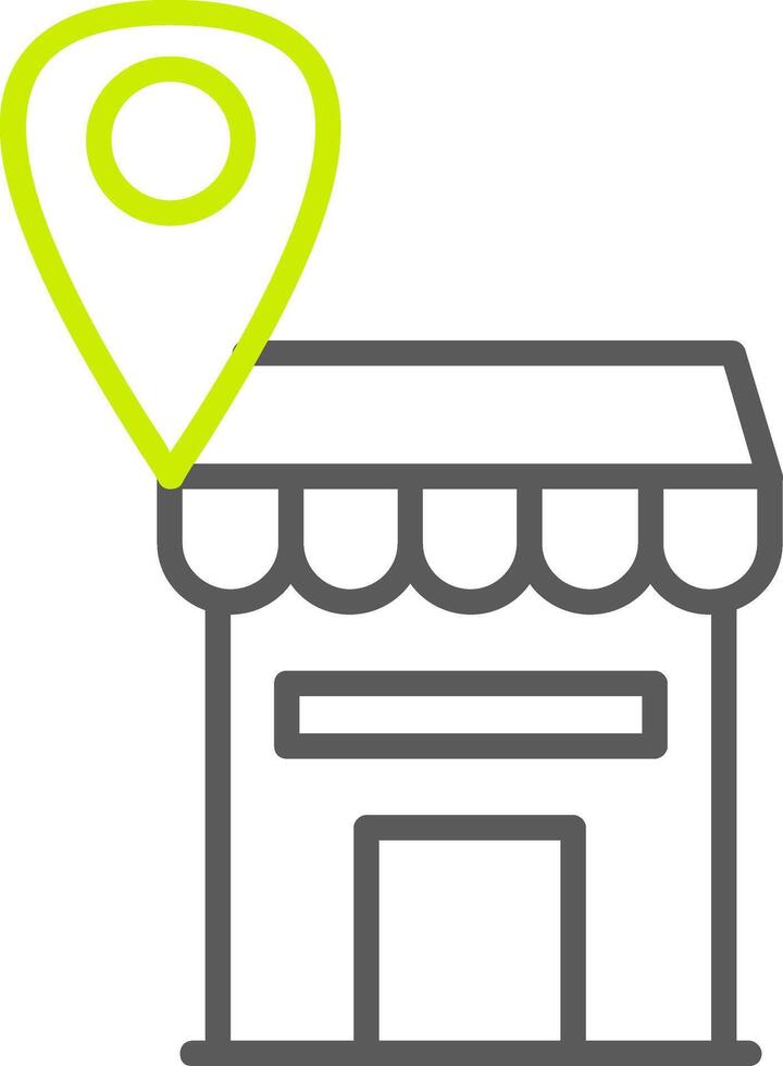 Shop Location Line Two Color Icon vector