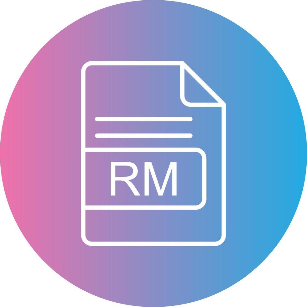 ASF File Format Line Gradient Circle Icon vector