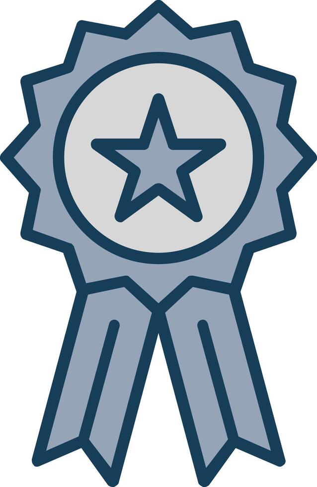 Badge Line Filled Grey Icon vector