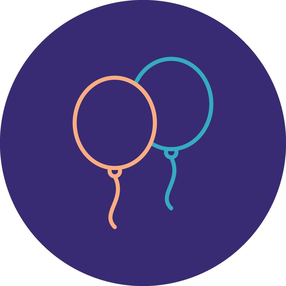 Balloons Line Two Color Circle Icon vector