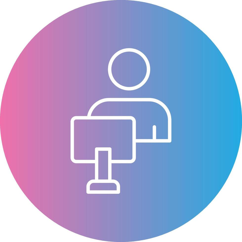 Gamer Line Gradient Circle Icon vector
