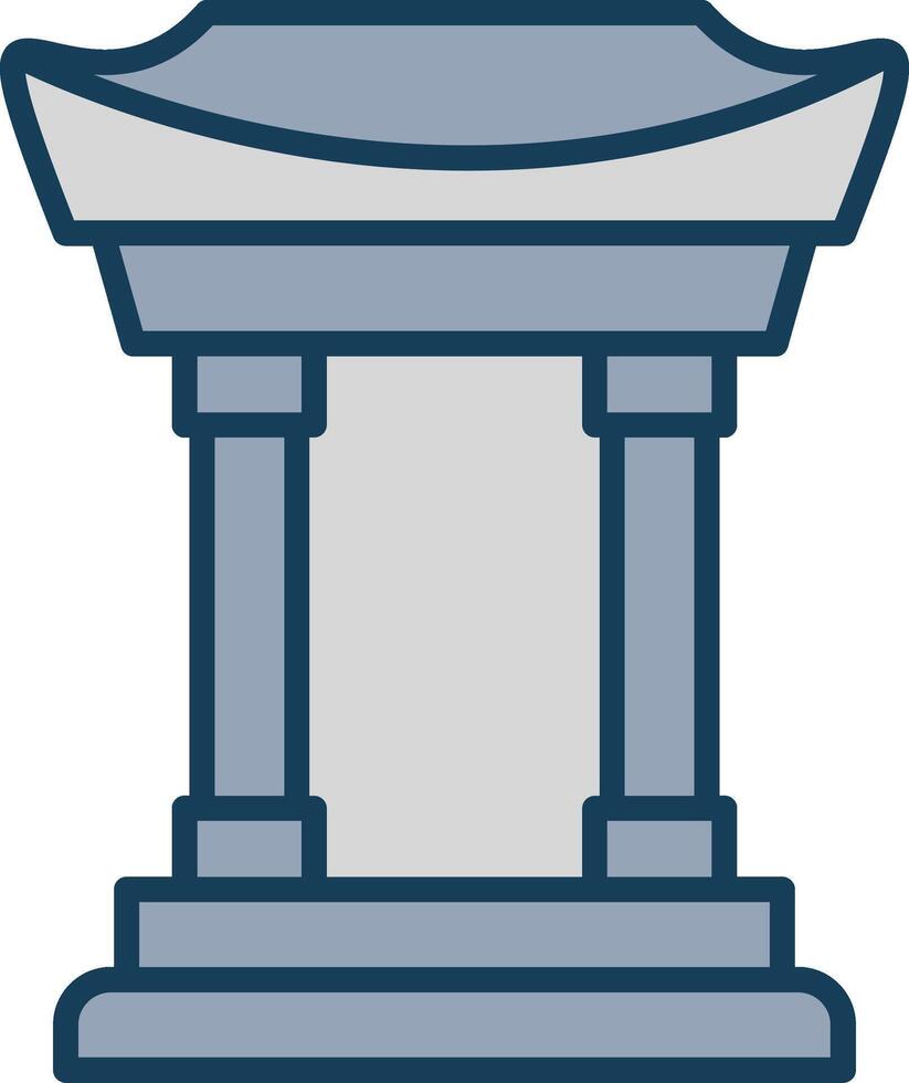 Chinatown Line Filled Grey Icon vector