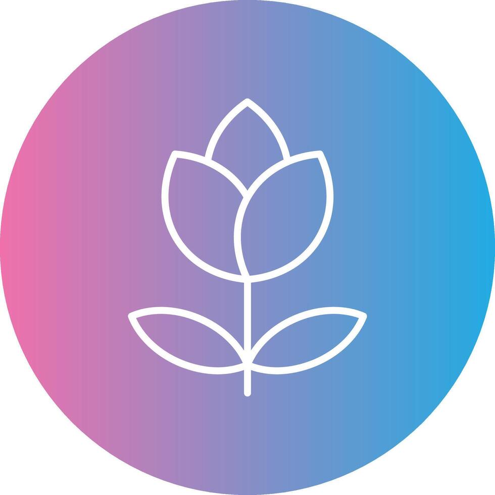 Flower Line Gradient Circle Icon vector