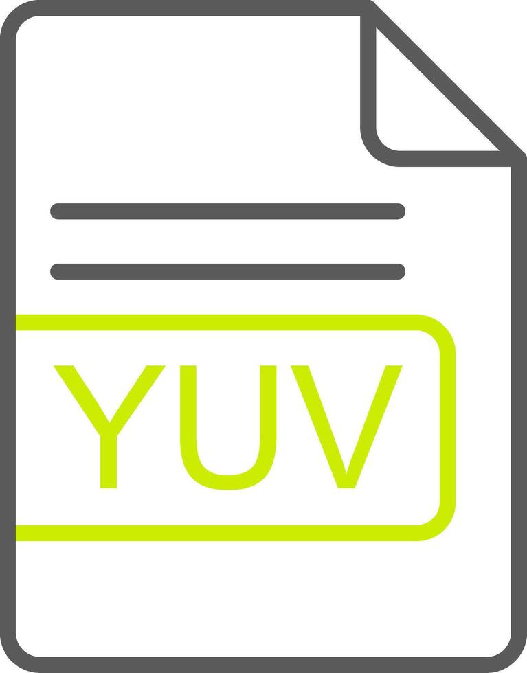 YUV File Format Line Two Color Icon vector