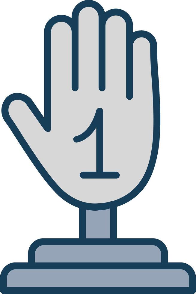 Hand Line Filled Grey Icon vector