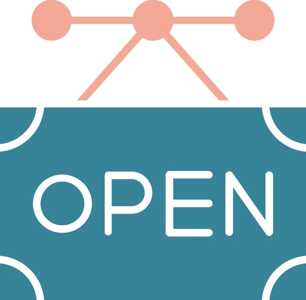 Open Sign Glyph Two Color Icon vector