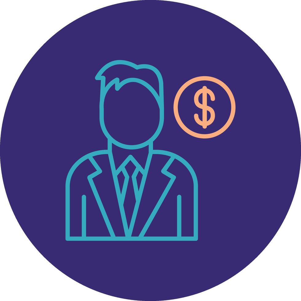 Marketer Line Two Color Circle Icon vector