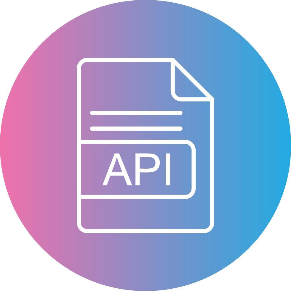 API File Format Line Gradient Circle Icon vector