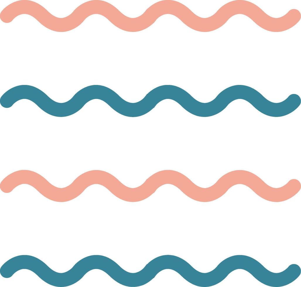 Waves Glyph Two Color Icon vector