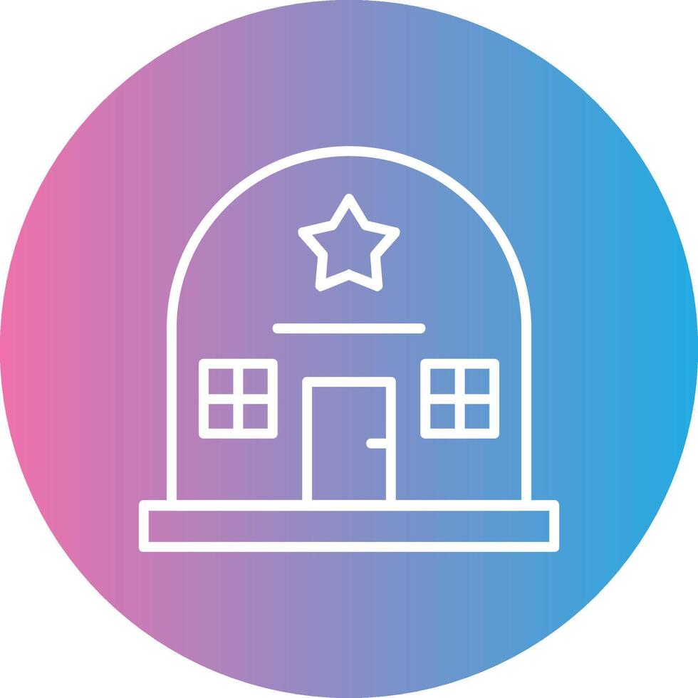 Army Base Line Gradient Circle Icon vector