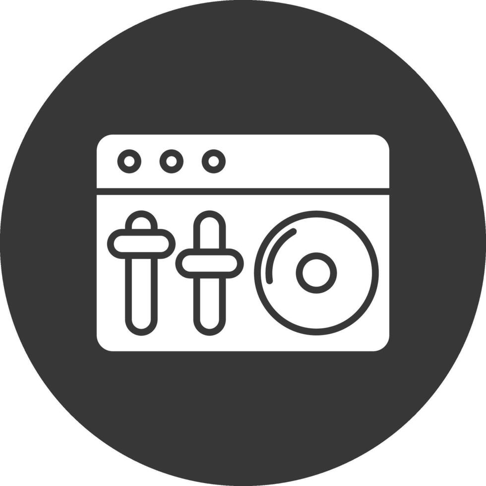 Dj Mixer Glyph Inverted Icon vector