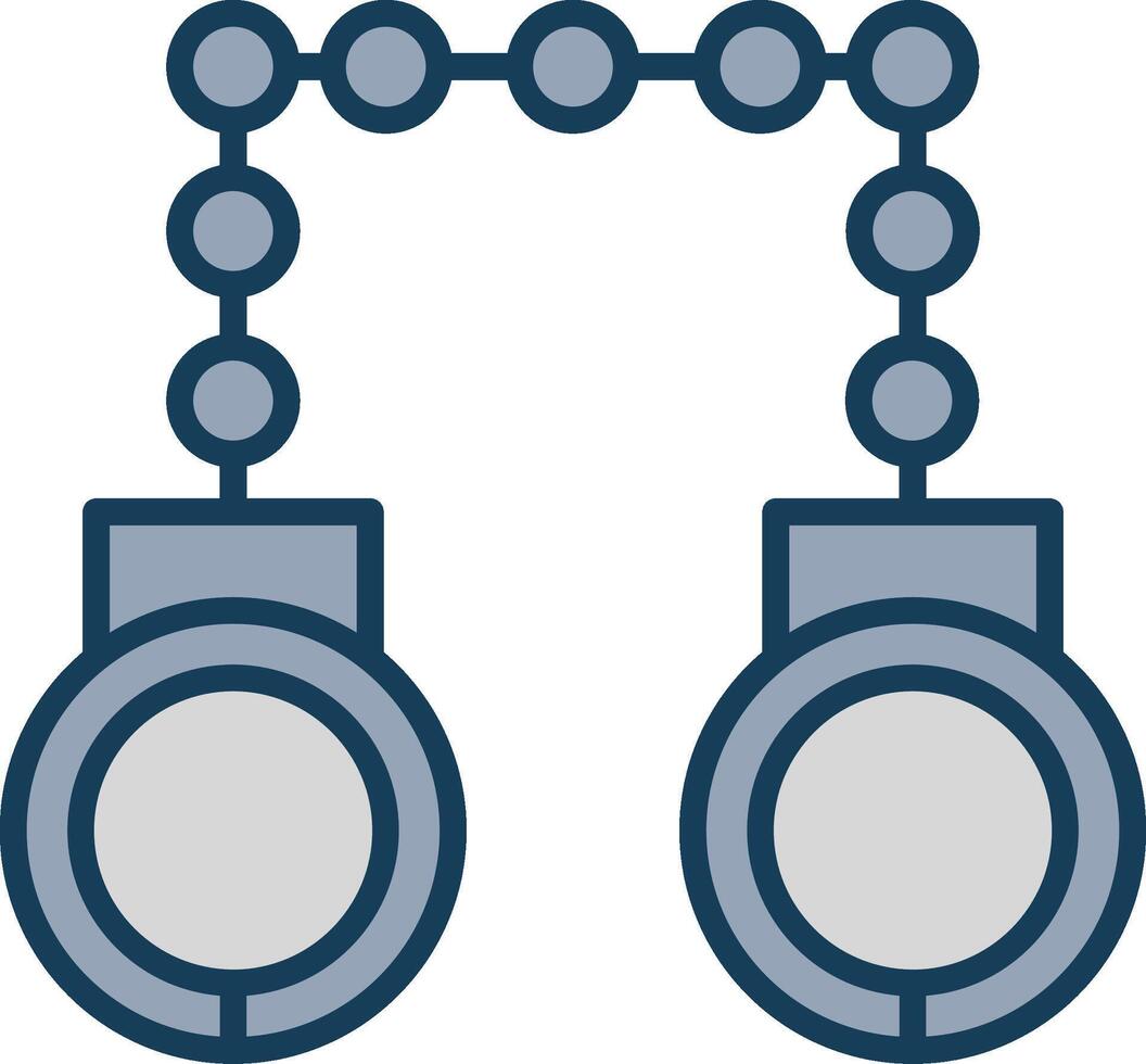 Hand Cuffs Line Filled Grey Icon vector