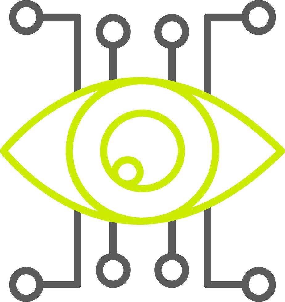 Eye Recognition Line Two Color Icon vector