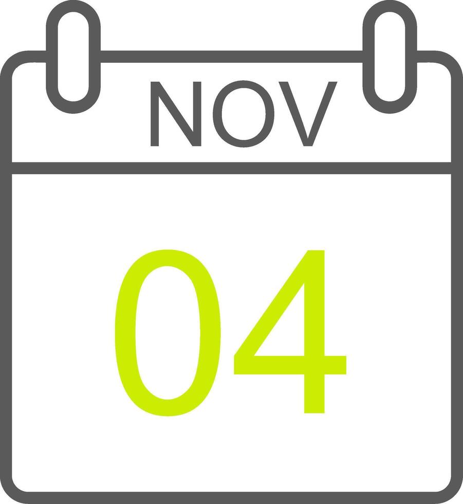 November Line Two Color Icon vector