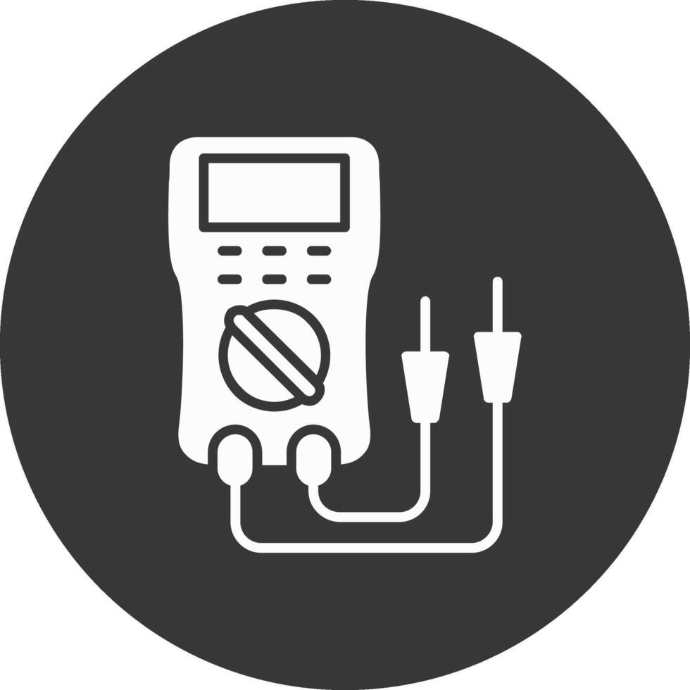 Multimeter Glyph Inverted Icon vector