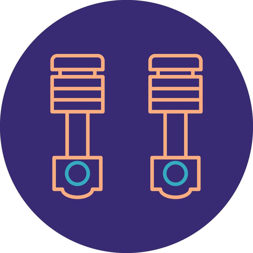 Pistons Line Two Color Circle Icon vector