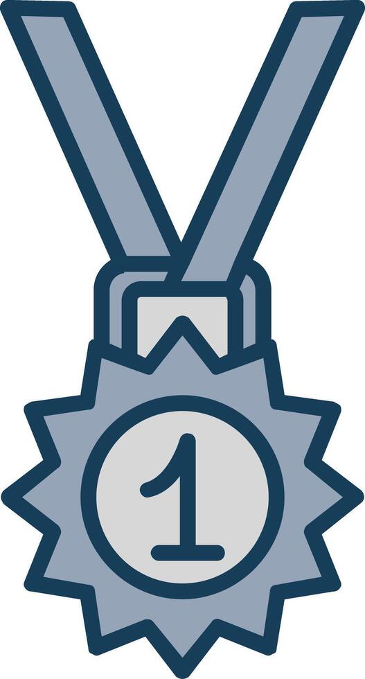 Medal Line Filled Grey Icon vector
