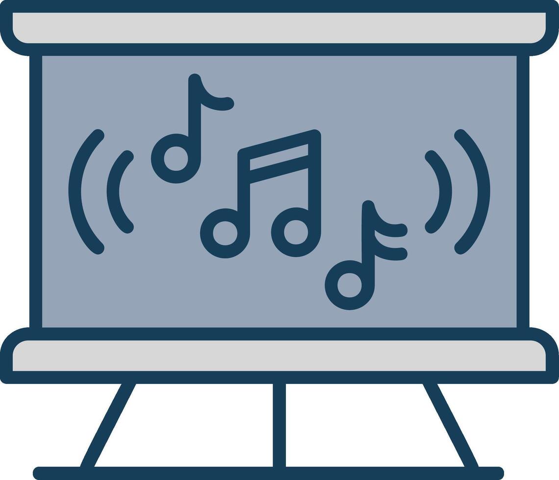 Music Class Line Filled Grey Icon vector