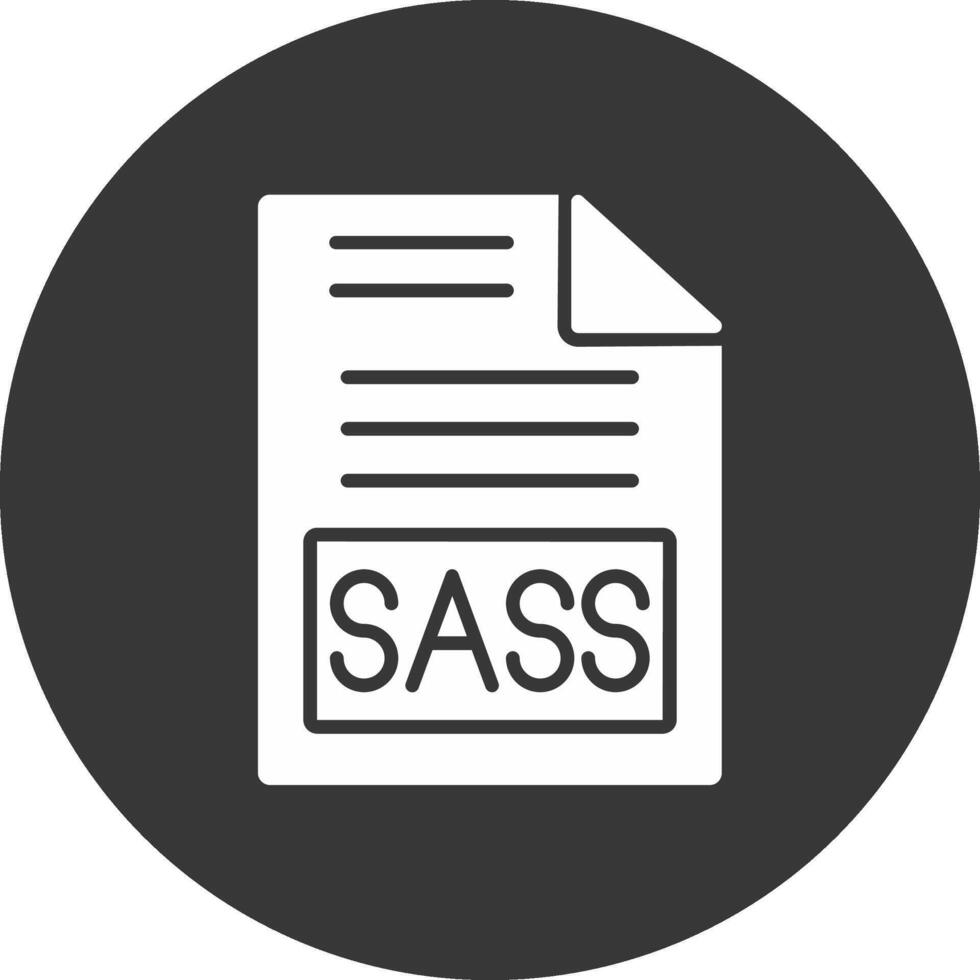 Sass Glyph Inverted Icon vector