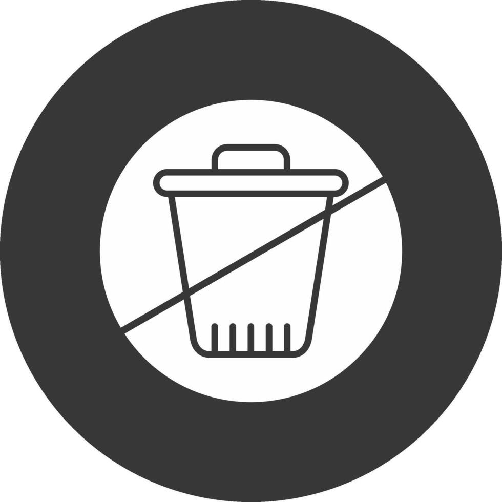 Zero Waste Glyph Inverted Icon vector