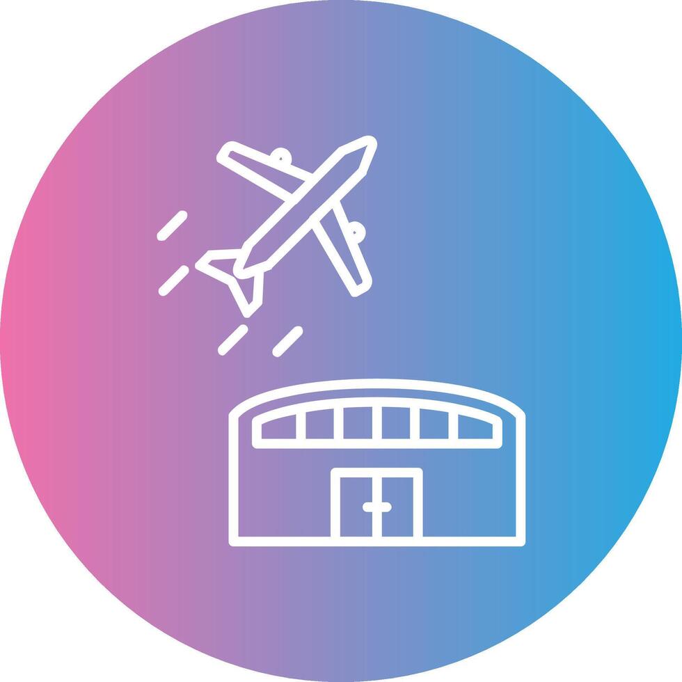 Airport Line Gradient Circle Icon vector