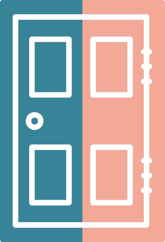 Door Glyph Two Color Icon vector