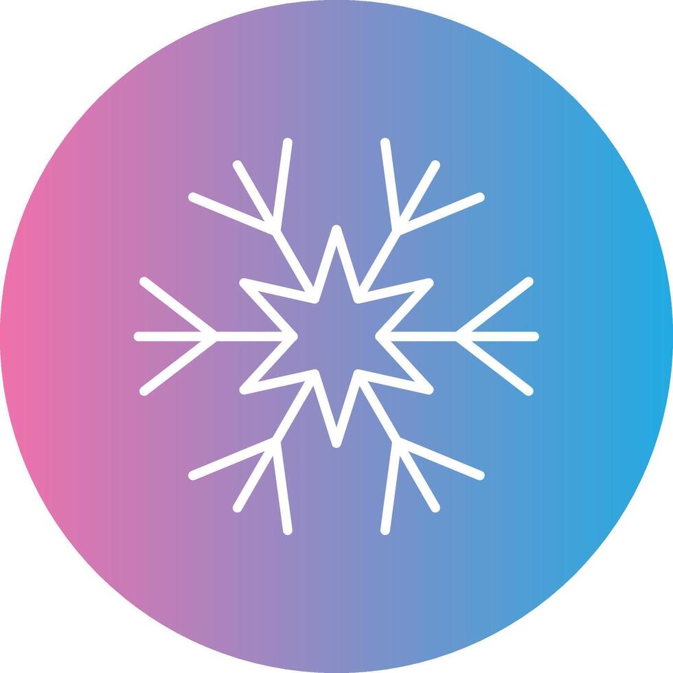 Snowflake Line Gradient Circle Icon vector