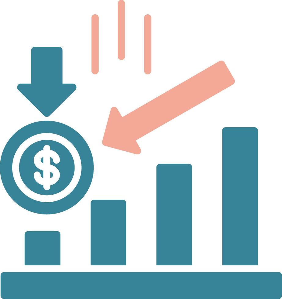 Losses Glyph Two Color Icon vector