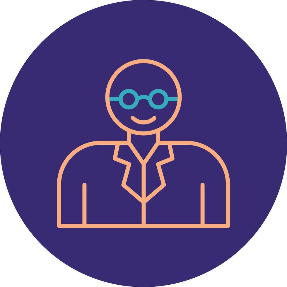 Professor Line Two Color Circle Icon vector