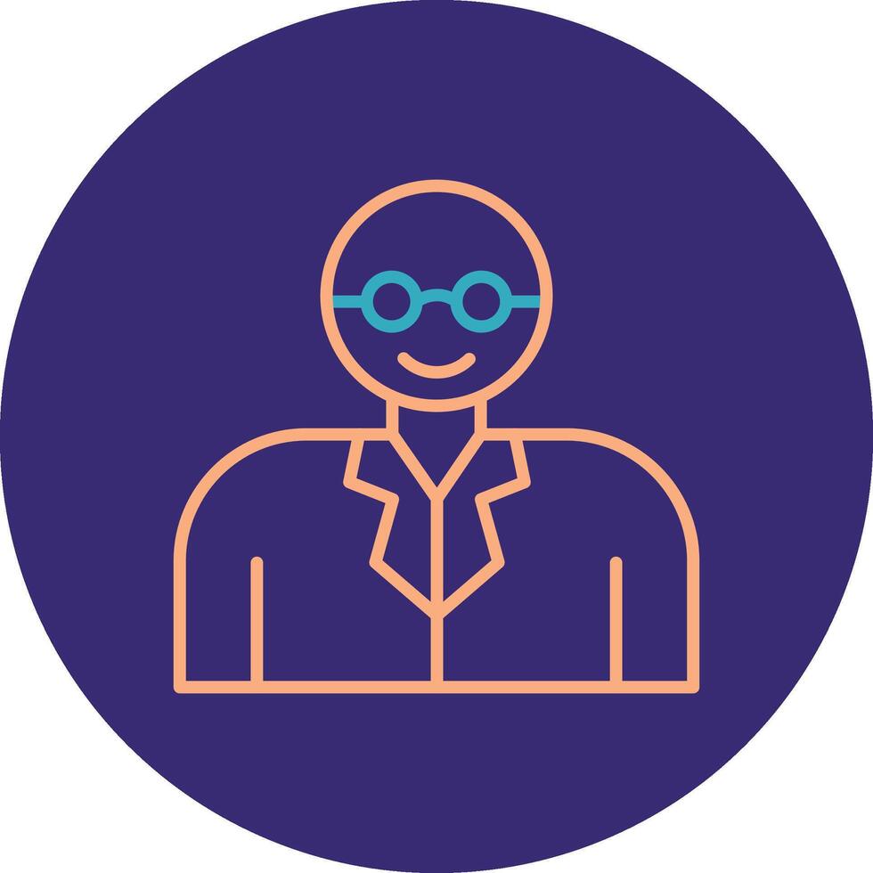 Professor Line Two Color Circle Icon vector