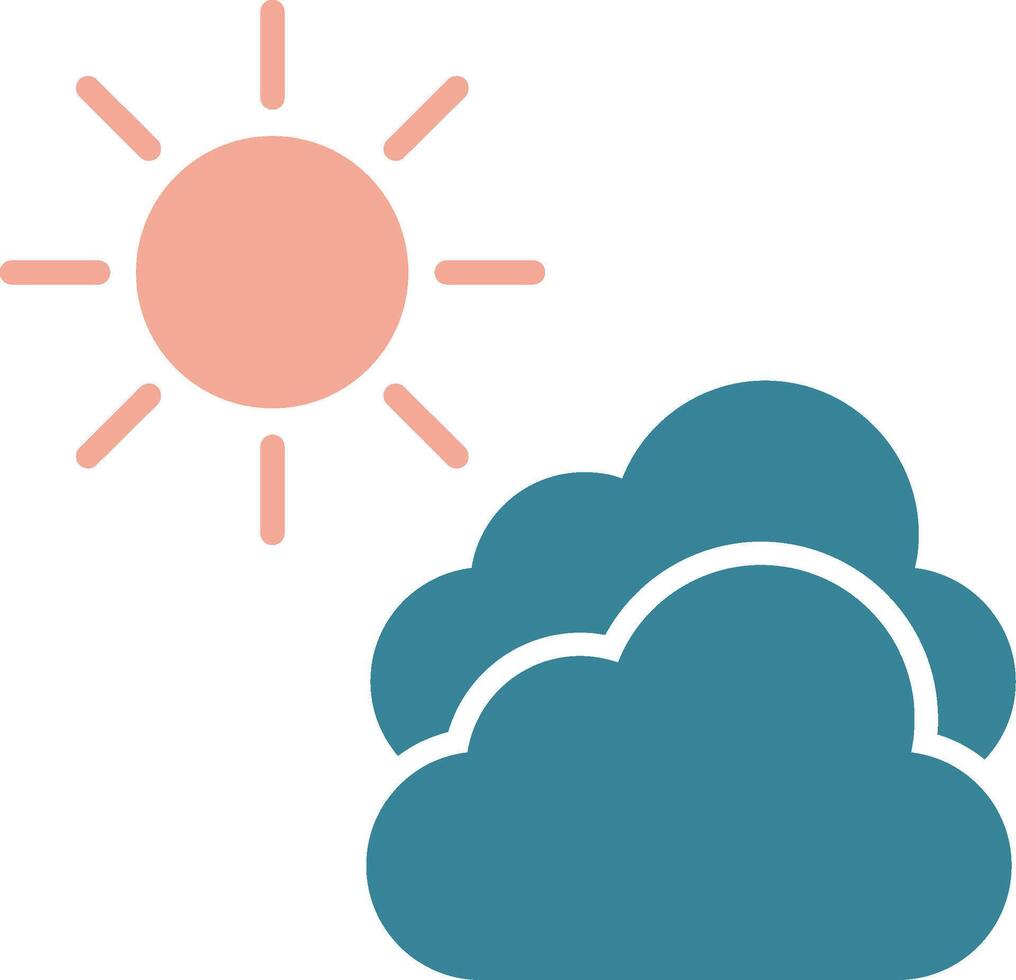 Clouds Glyph Two Color Icon vector