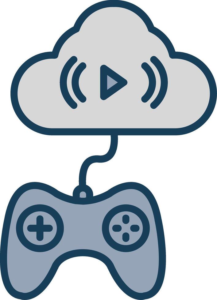Cloud Line Filled Grey Icon vector