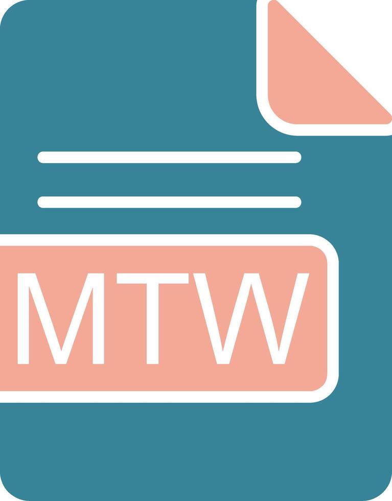 MTW File Format Glyph Two Color Icon vector