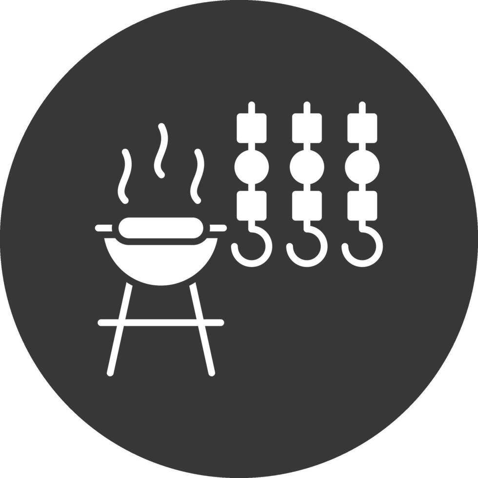 Bbq Glyph Inverted Icon vector