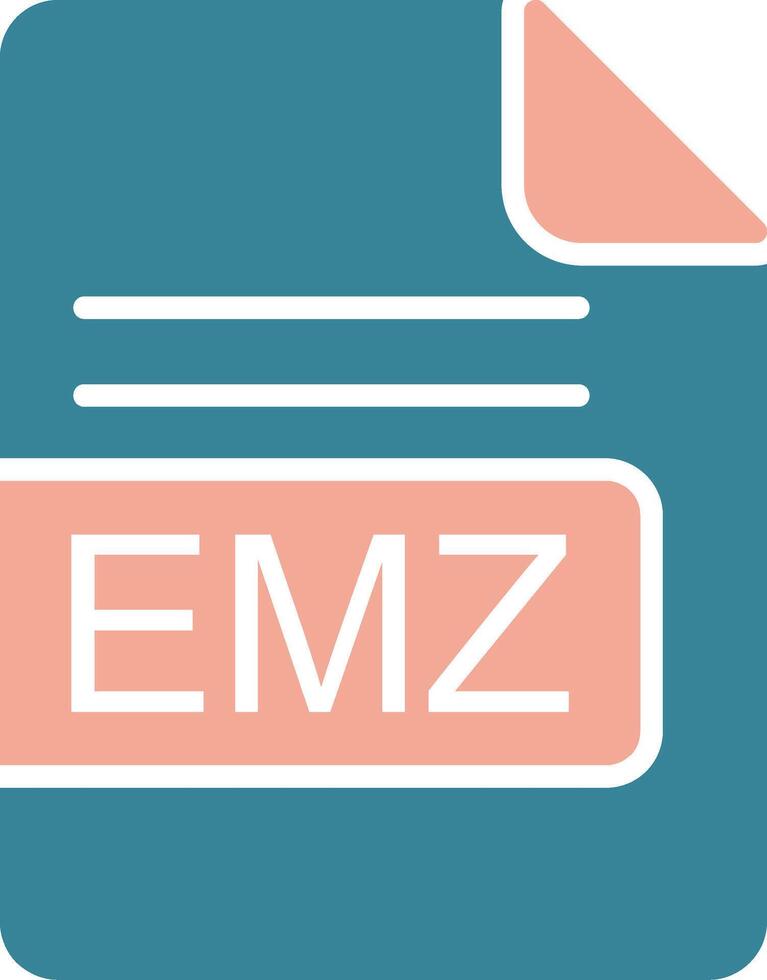 EMZ File Format Glyph Two Color Icon vector