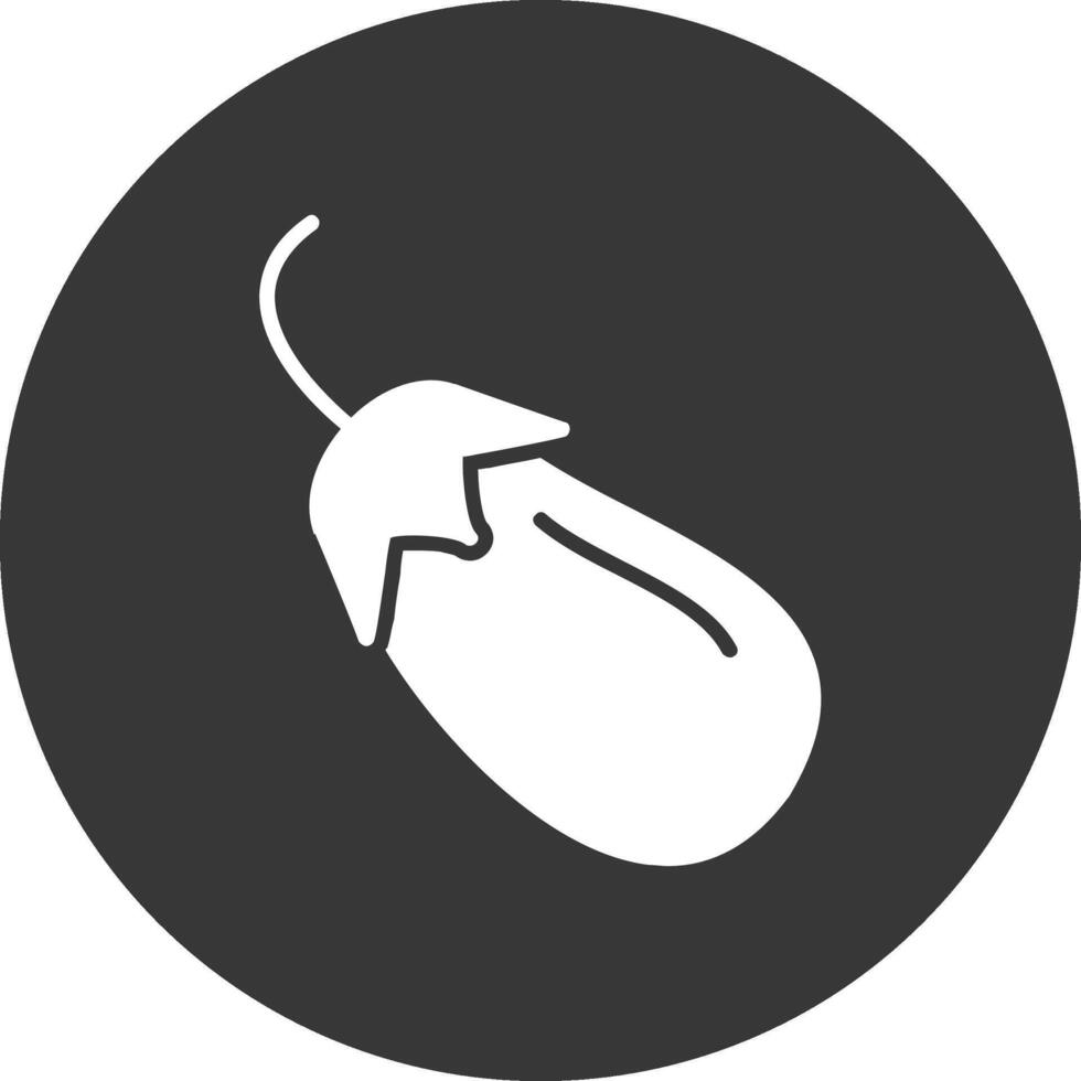 Brinjal Glyph Inverted Icon vector